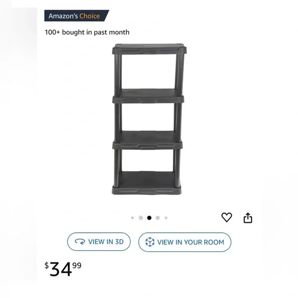 4-Tier Light Duty Storage Shelf Shelves Plastic Shelving Unit 47”H x 21”W x 13”D - Picture 2 of 12